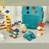 120pcs Children's Toys For Zoo Blocks Trolley Box