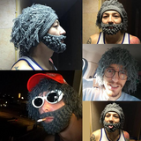 Halloween party spoof knit wool hats handmade beard men and women wig hats