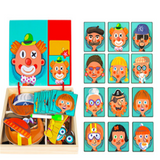 Wooden Magnetic Puzzle Toys Children 3D Puzzle Box Figure Animals Circus Writing Drawing Board Learning Education Toys For Kids