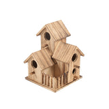 Quality Bird Nest Creative Solid Wood Diy Crafts Three Parrot Cage Outdoor Garden Bird House