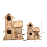 Quality Bird Nest Creative Solid Wood Diy Crafts Three Parrot Cage Outdoor Garden Bird House