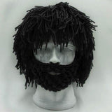 Halloween party spoof knit wool hats handmade beard men and women wig hats