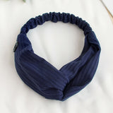 Knitted cross hair band for makeup mask