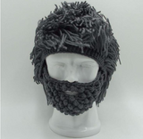 Halloween party spoof knit wool hats handmade beard men and women wig hats