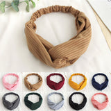 Knitted cross hair band for makeup mask