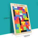 Wooden Magnetic Tetris Blocks Kids Toys Russian 3D Puzzle