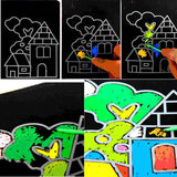 10 Pcs 13x 9.8cm Scratch Art Paper Magic Painting Paper With Drawing Stick For Kids Toy Colorful Drawing Toys